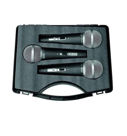 Imagem de kit 3 Microfones Com Fio De Mão Dinâmico 48-3 - CSR