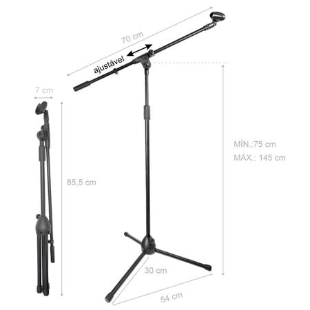Imagem de Kit 3 Microfones Dinâmico Mxt 57a Com Maleta E Suporte Pedestal