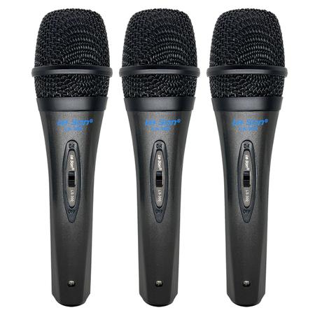 Imagem de Kit 3 Microfones Dinâmicos Le Son Ls-300 - Com Fio