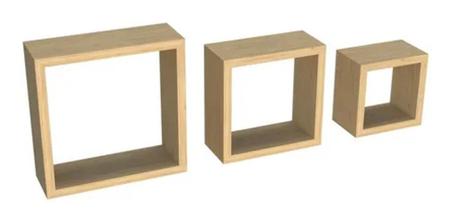 Imagem de Kit 3 Nichos Decorativos Dicarlo Mdf Quadrado - Preto