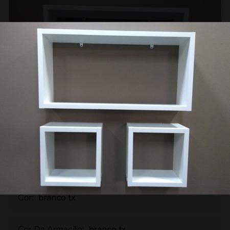 Imagem de Kit 3 Nichos MDF Branco Decoração Sala Quarto Cozinha Banheiro Escritório padrão