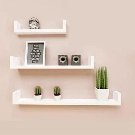 Imagem de Kit 3 Nichos Prateleiras Decorativos Sala/Quarto Branco - Compmovel