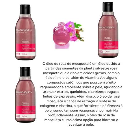 Óleo de Rosa Mosqueta Ajuda no Rejuvenescimento Capilar e Corporal 100ml  Dermachem - Óleo Corporal - Magazine Luiza