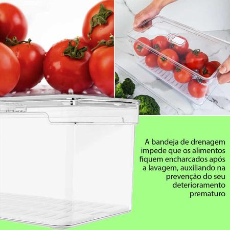 Imagem de Kit 3 Organizadores de Geladeira Porta Ovos Conserva Legumes Verduras Frutas Saladas