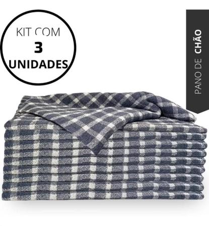 Kit 3 panos de chão saco xadrez básico de alta absorção - Filó Modas - Pano  - Magazine Luiza