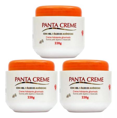 Imagem de Kit 3 Panta Creme Hidratante Glicerinado Hidratação Corporal Profunda 220g