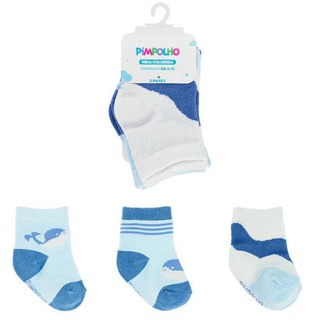 Kit 3 Pares De Meia Infantil Colorida Estampada Menino Tamanho 00 ao 15 Pimpolho Imagem de Kit 3 Pares De Meia Infantil Colorida Estampada Menino Tamanho 00 ao 15 Pimpolho
