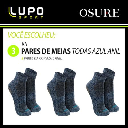 Imagem de Kit 3 Pares Meias Lupo Original Antiderrapante Pilates Yoga Masculina Feminina Hidroginástica 3310