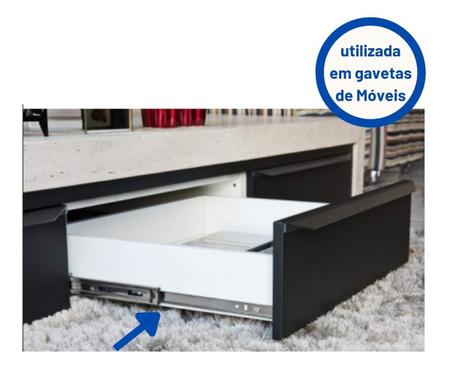 Imagem de Kit 3 Pares Trilho Largo 25cm Corrediça Gaveta Móveis