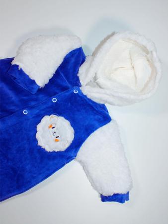 Imagem de Kit 3 Peças Macacão Bebe Plush Pele Caneiro Pelúcia Menino