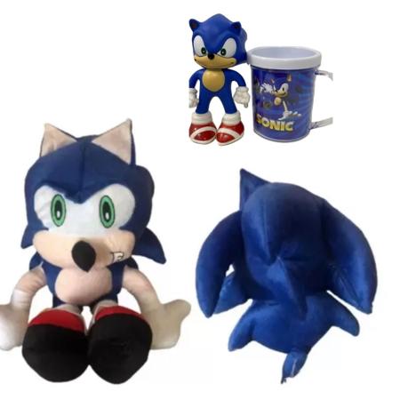 Boneco Pelúcia Sonic Grande 30 Cm Antialérgico