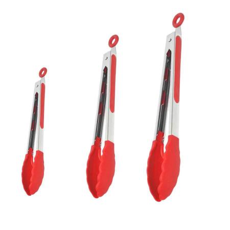 Kit 3 Pegadores P M G Silicone Pinça P/ Alimentos Aço Inox Utensílio Pequeno Médio Grande Cozinha Multiuso churrasco - Uny Home Imagem de Kit 3 Pegadores P M G Silicone Pinça P/ Alimentos Aço Inox Utensílio Pequeno Médio Grande Cozinha Multiuso churrasco