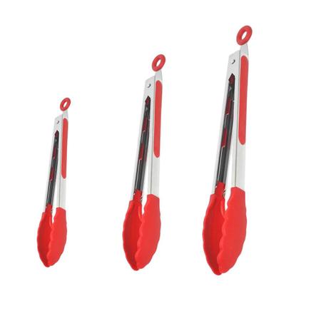 Kit 3 Pegadores P M G Silicone Pinça P/ Alimentos Aço Inox Utensílio Pequeno Médio Grande Cozinha Multiuso churrasco - Uny Home Imagem de Kit 3 Pegadores P M G Silicone Pinça P/ Alimentos Aço Inox Utensílio Pequeno Médio Grande Cozinha Multiuso churrasco