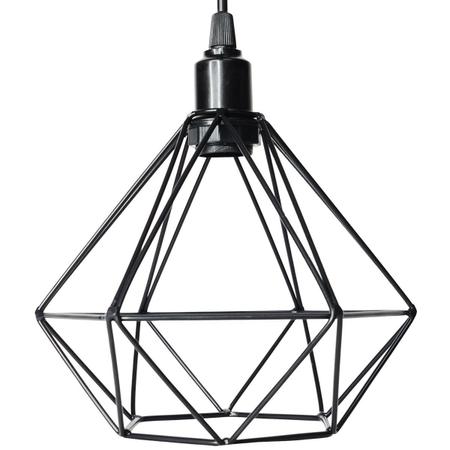 Imagem de Kit 3 Pendente Aramado Diamante Luminária Lustre Luxo Pequeno Teto Retrô Agp Ilumini Industrial