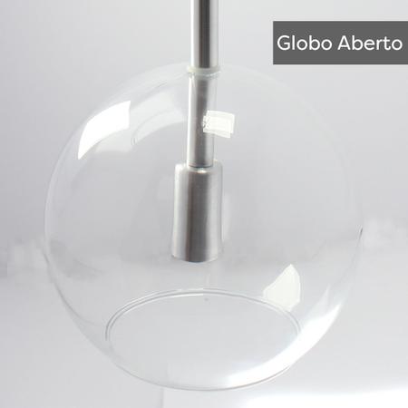 Imagem de Kit 3 Pendente Lux Globo Cristal Vidro Escovado + Led