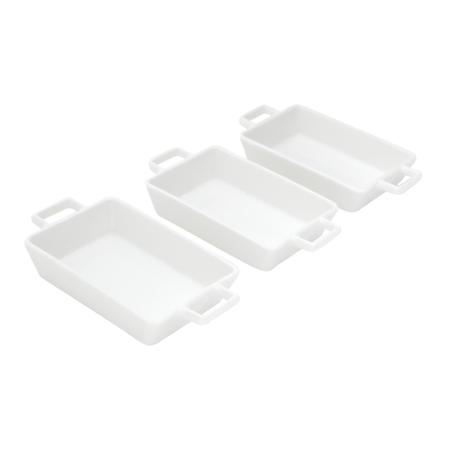 Imagem de Kit 3 Petisqueiras de Porcelana 16cm x 3cm x 8cm - Wolff