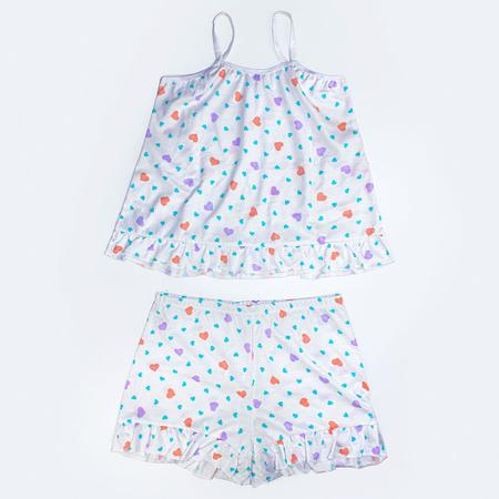 Imagem de Kit 3 Pijama Conjunto Infantil Baby Doll Short Com Babado Estilo Verão