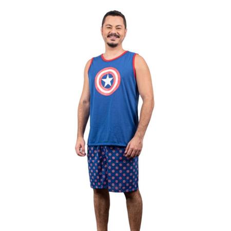 Imagem de Kit 3 Pijamas Adultos Masculinos Curtos Super Herói