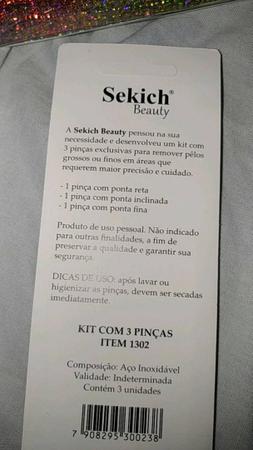 Kit 3 Pinças Para Sobrancelhas Reta Inclinada Fina Ref 1302 Sekich Imagem de Kit 3 Pinças Para Sobrancelhas Reta Inclinada Fina Ref 1302 Sekich