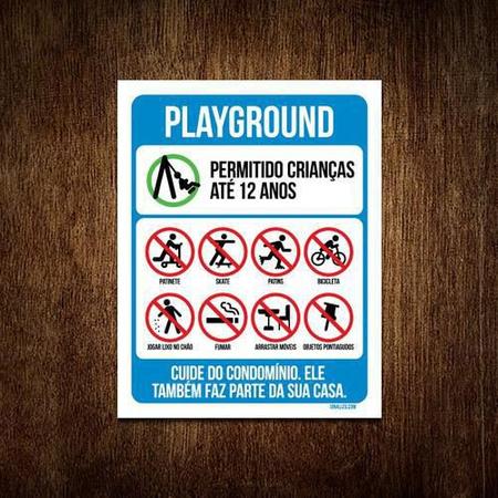 Imagem de Kit 3 Placas - Condomínio Playground Crianças