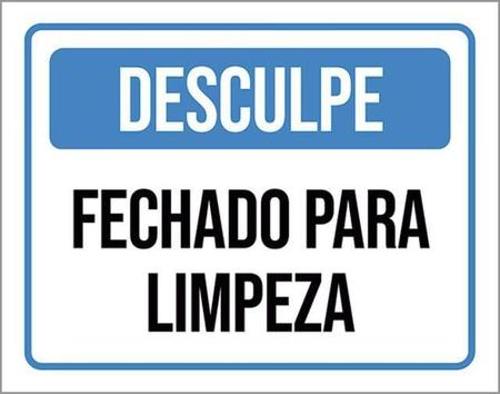 Imagem de Kit 3 Placas Desculpe Fechado Para Limpeza 36X46