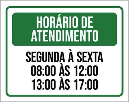 Imagem de Kit 3 Placas Horário Atendimento Segunda Sexta 8 As 12 36X46