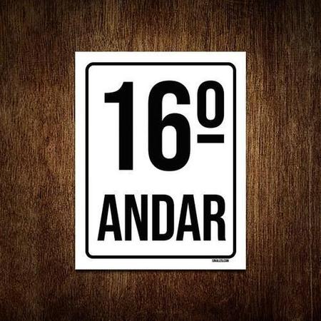 Imagem de Kit 3 Placas Sinalização Ambiente Identificação 16º Andar