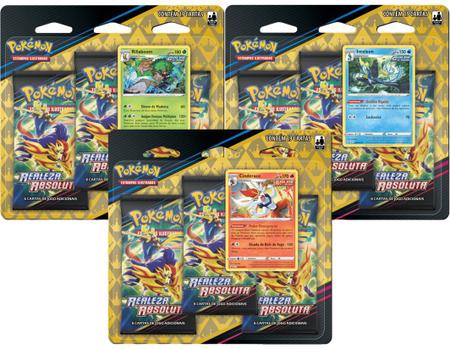 Blister Triplo Pokémon Espada e Escudo 13: Realeza Absoluta - Rillaboom