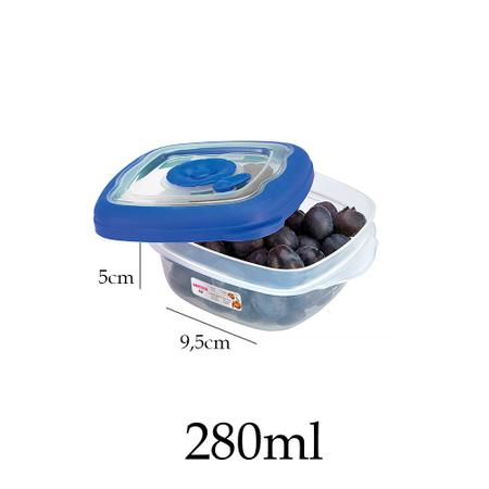 Imagem de kit 3 potes para alimentos frutas salada legumes mantimentos ração vasilha marmita Sanremo flor