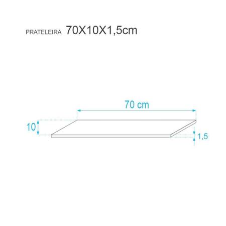 Imagem de Kit 3 Prateleiras 70 x 10cm Preta Suporte Invisível