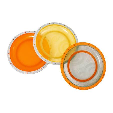 Kit 3 Pratos Colors Borda Silicone - Clingo Imagem de Kit 3 Pratos Colors Borda Silicone - Clingo
