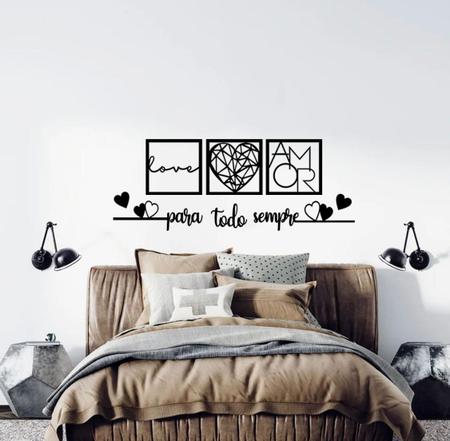 Imagem de Kit 3 Quadro Para Quarto Decoração Amor Para Todo Sempre