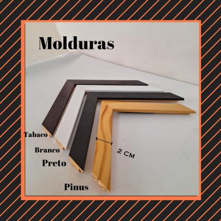 Imagem de Kit 3 Quadros Decorativos 50x70 Folhas - Londrinorte Molduras