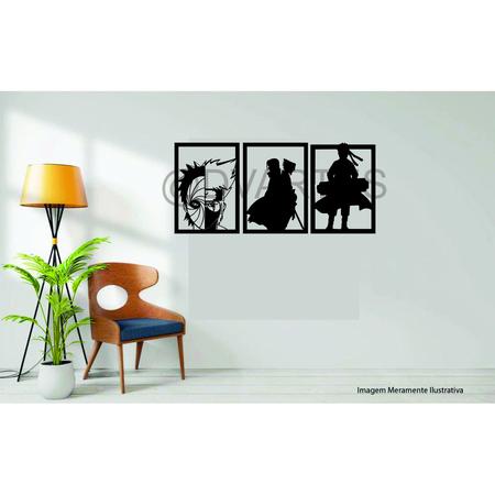 Quadro Decorativo Naruto Sasuke Kakashi Anime Plaquinha Decorativa