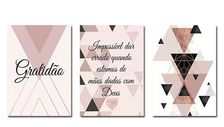 Kit 3 Quadros Gratidão Com Frases Bonitas 30x40 em Promoção na Americanas