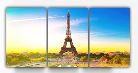 Imagem de Kit 3 Quadros MDF Torrei Eiffel Paris Monumentos Históricos Decoração