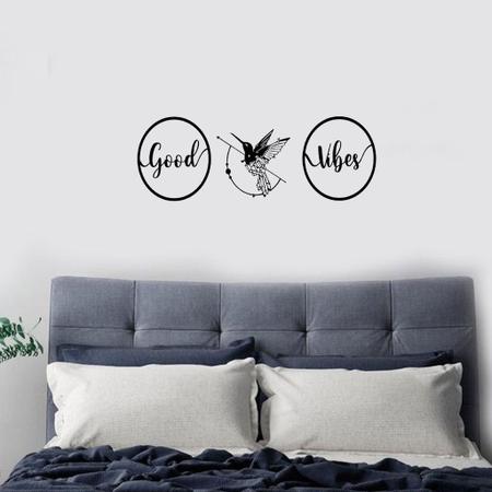 Imagem de Kit 3 Quadros Vazados Good Vibes Beija-Flor MDF Decorativo de Parede Escultura Pássaro