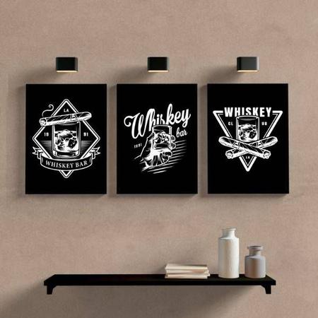 Imagem de Kit 3 Quadros Whiskey 45x34cm