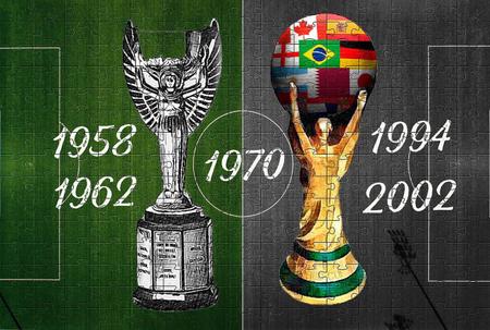 Jogo 3 Quebra-cabeças Futebol Taça da Copa do Mundo 60 peças