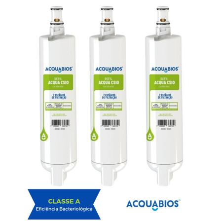 Imagem de Kit 3 Refil Filtro Purificador Acquabios Facilite Compatível com Consul Cpb34 Cpc31 Cpc30 Cpb35