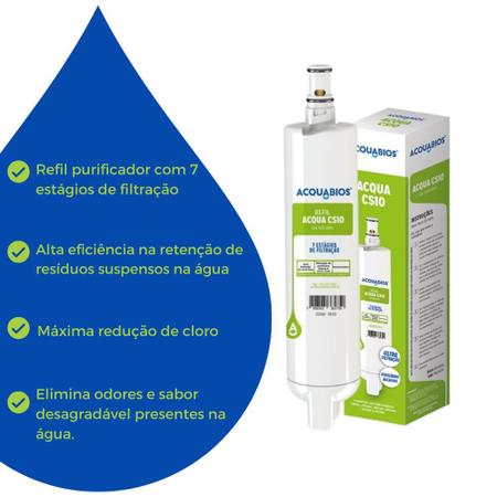 Imagem de Kit 3 Refil Filtro Purificador Acquabios Facilite Compatível com Consul Cpb34 Cpc31 Cpc30 Cpb35