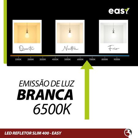 Imagem de  Kit 3 Refletor 400w Led Branco Frio 6500k Holofote Bivolt a Prova D'agua Slim Avant