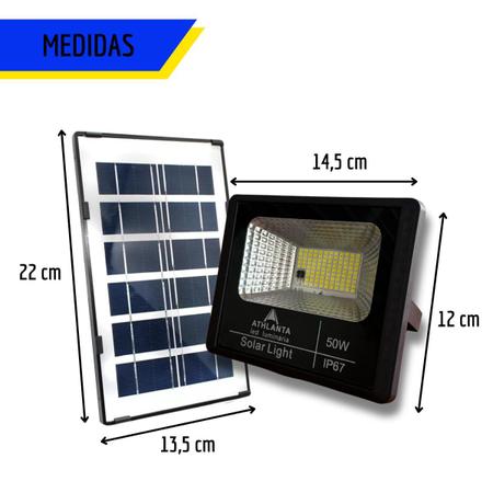 Imagem de Kit 3 Refletor 50W Economia Energia Solar Leds Iluminação Externa 