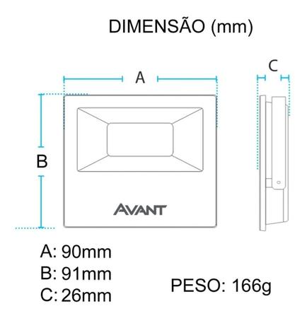 Imagem de Kit 3 Refletor Holofote Smd Led 10w Bivolt Prova D'água