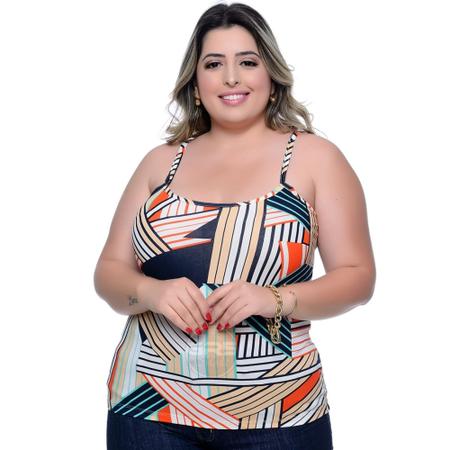 Imagem de Kit 3 Regatas de Alcinha - Plus Size - Estampada - Atacado