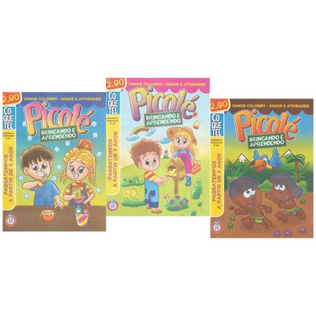 Kit 3 Revista Infantil Picolé Vamos Brincar Passatempos Colorir Jogos e  Atividades Educativas - Coquetel - Outros Livros - Magazine Luiza