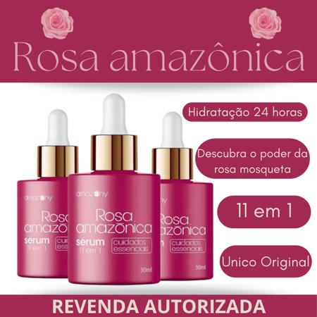 Imagem de Kit 3 Rosa Amazónica - Ácido Hialurônico + Verisol - Sérum