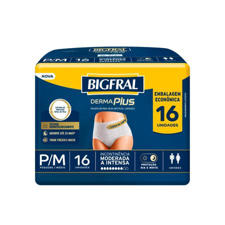 Imagem de Kit 3 Roupas Íntima Bigfral Pants Derma Plus P/M com 16un cada 