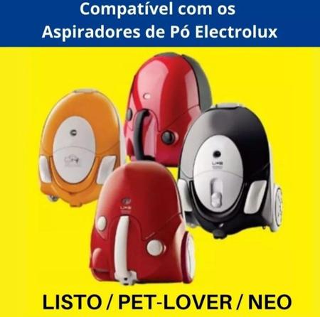 Imagem de Kit 3 Sacos Descartáveis Práticos Higiênico Para Aspiradores De Pó Electrolux Listo Pet Lover e Neo - Envio em 24hs