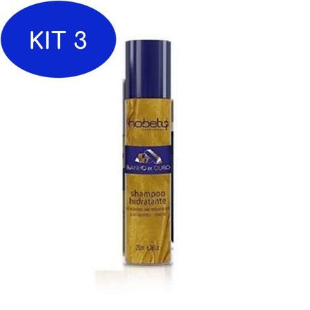 Imagem de Kit 3 Shampoo Hidratante Banho De Ouro Hobety 250Ml